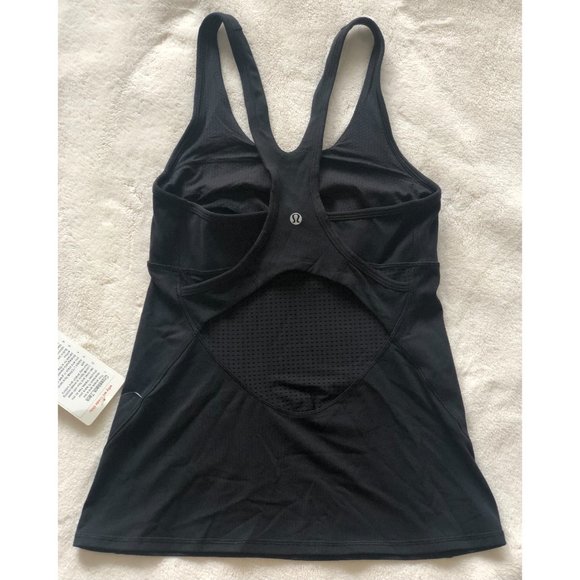 Lululemon Black Crossback Tank - Size 6 - Picture 1 of 8